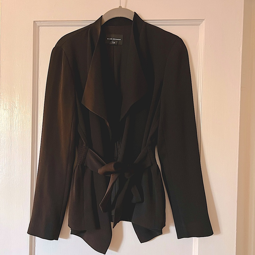 Black tie waist blazer by Club Monaco. Size Small